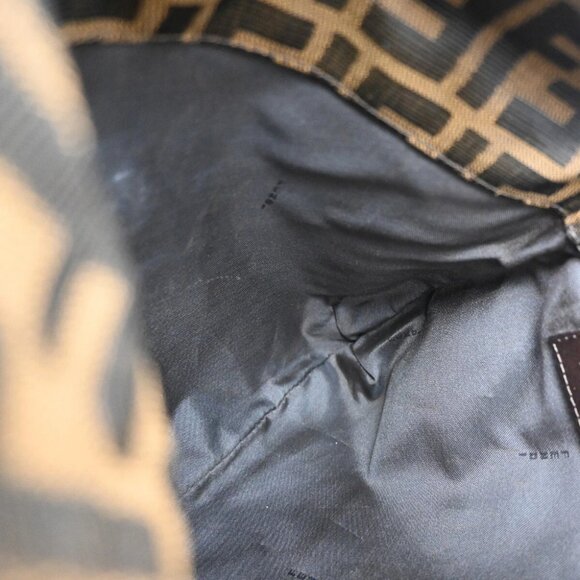 FENDI Logo Mamma Zucca Pattern Shoulder Bag Canvas Leather Brown Italy - Picture 14 of 14